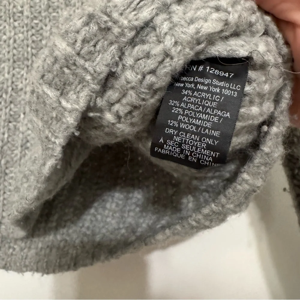 Nili Lotan Alpaca Wool Knit Grey Sweater - Picture 4 of 6